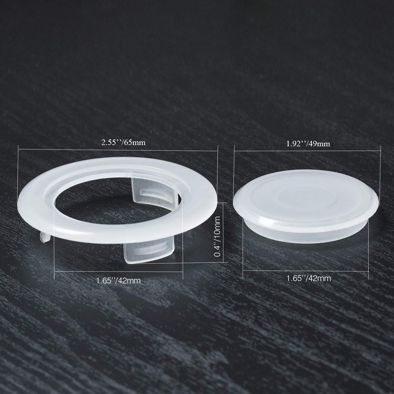 Bememo 2 Sets 2 Inch Patio Table Umbrella Hole Ring and Cap Set, Standard Size Umbrella Thicker Hole Ring Plug and Cap Set(Translucent) - Image 3